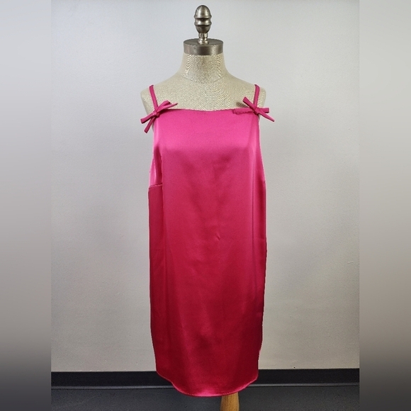 kate spade Dresses & Skirts - Kate Spade Target Pink Satin Slip Mini Dress 90s Coquette Barbiecore Size Large